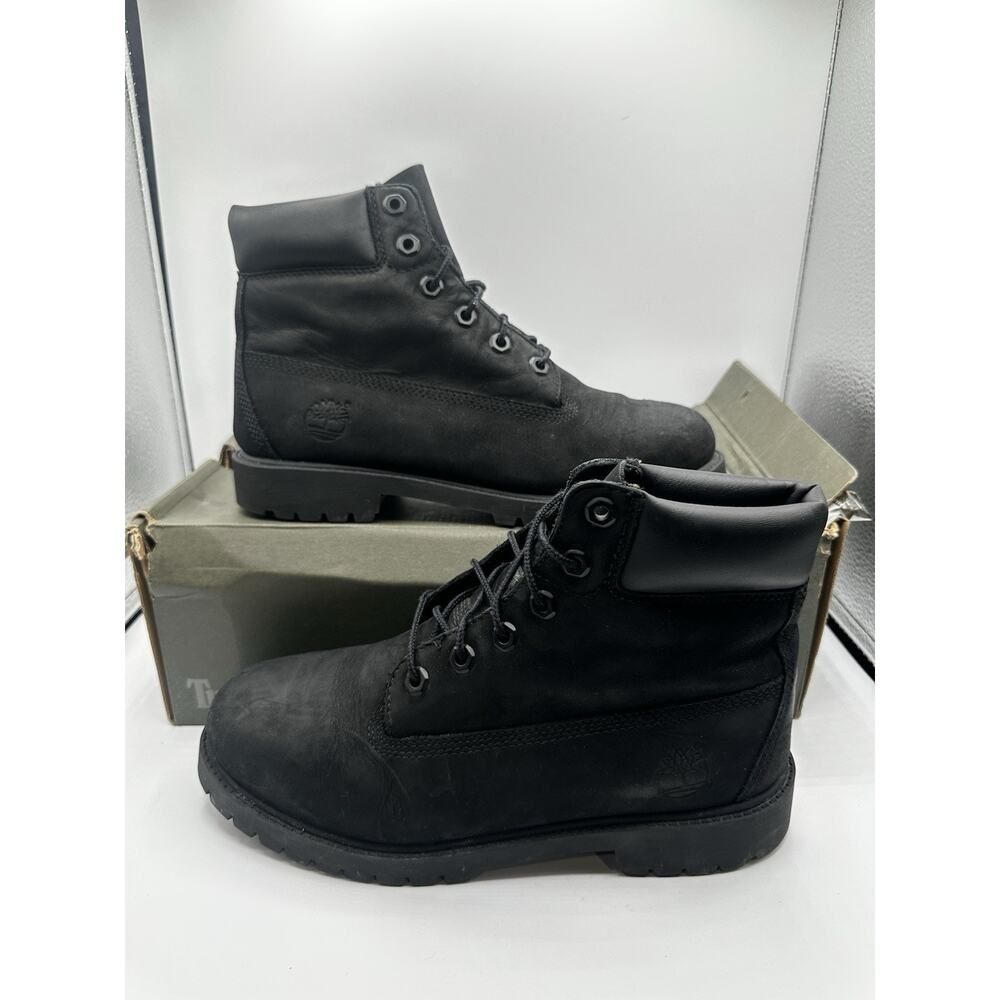 Timberland Boots Kids 6 Inch Black Premium Waterproof Boot Size 7